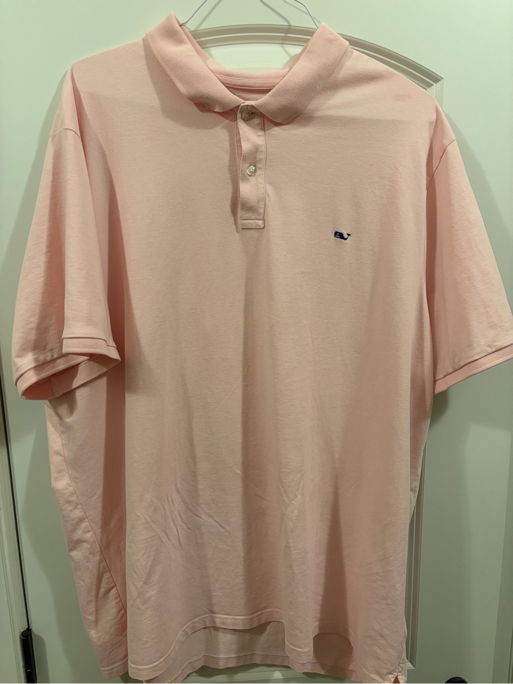 Vineyard Vines Light Pink Polo with Whale Logo